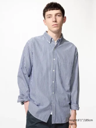 Camisas unisex de tela de sarga | Botones | A rayas
