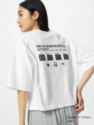 Camiseta corta con estampado gráfico Babymonster UT para mujer