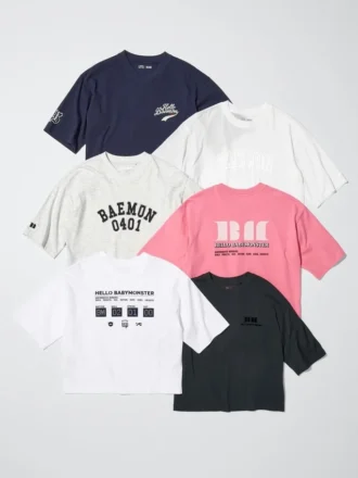 Camiseta corta con estampado gráfico Babymonster UT para mujer | Cuello en V