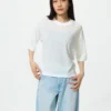Camiseta corta con estampado gráfico Babymonster UT para mujer | Transparente