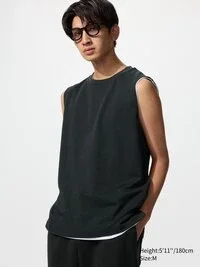 Camiseta de algodón AIRism para hombre | Sin mangas