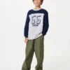 Camiseta de algodón AIRism para niños | Camisetas de manga larga | Estampado Camiseta de algodón AIRism para niños | Camisetas de manga larga | Estampado
