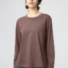 Camiseta de algodón Supima para mujer | Camiseta de manga larga Camiseta de algodón Supima para mujer | Camiseta de manga larga
