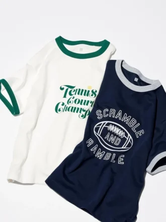 Camiseta de manga corta con estampado AIRism Cotton para mujer