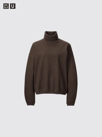 Camiseta de manga larga con jerséu de cuello vuelto para mujer