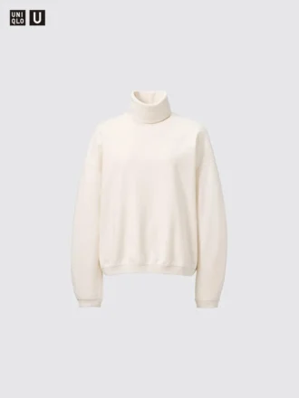 Camiseta de manga larga con jerséu de cuello vuelto para mujer