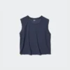 Camiseta de mujer AIRism con canalé suave | Sin mangas Camiseta de mujer AIRism con canalé suave | Sin mangas