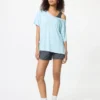 Camiseta de mujer AIRism de corte holgado con cuello en V | 2 Way