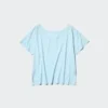 Camiseta de mujer AIRism de corte holgado con cuello en V | 2 Way