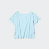 Camiseta de mujer AIRism de corte holgado con cuello en V | 2 Way
