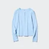 Camiseta de mujer con cuello Henley acanalado