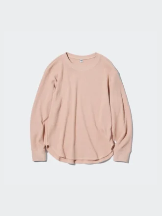 Camiseta de mujer con tejido de gofre | Camiseta de manga larga