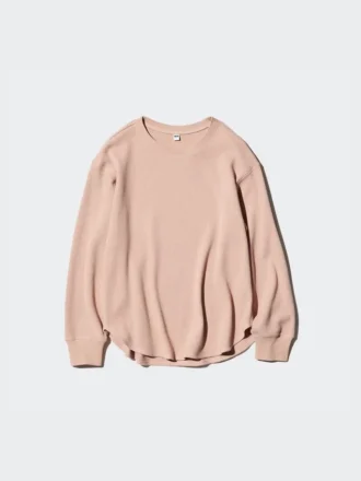 Camiseta de mujer con tejido de gofre | Camiseta de manga larga