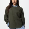 Camiseta de mujer con tejido de gofre | Camiseta de manga larga