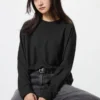 Camiseta de mujer de felpa de punto suave | Camiseta de manga larga Camiseta de mujer de felpa de punto suave | Camiseta de manga larga