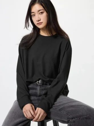 Camiseta de mujer de felpa de punto suave | Camiseta de manga larga