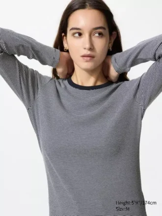Camiseta de mujer de punto elástico suave | A rayas