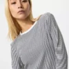 Camiseta de mujer de punto elástico suave | A rayas