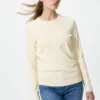 Camiseta de mujer de punto elástico suave | Camiseta de manga larga