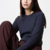 Camiseta de mujer de punto elástico suave | Camiseta de manga larga