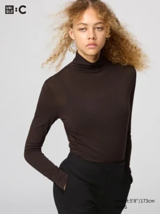 Camiseta de mujer HEATTECH con mezcla de cachemira | Extra cálida | Jerséis de cuello vuelto