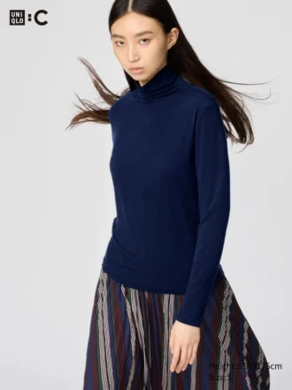 Camiseta de mujer HEATTECH con mezcla de cachemira | Extra cálida | Jerséis de cuello vuelto