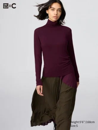 Camiseta de mujer HEATTECH con mezcla de cachemira | Extra cálida | Jerséis de cuello vuelto