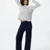 Camiseta de mujer tipo waffle | A rayas Camiseta de mujer tipo waffle | A rayas