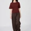 Camiseta de punto holgada para mujer