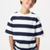 Camiseta de rayas de algodón AIRism para niños Camiseta de rayas de algodón AIRism para niños