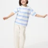 Camiseta de rayas de algodón AIRism para niños