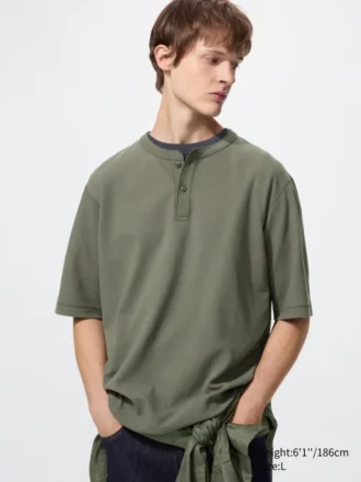 Camiseta Henley Dry Waffle para hombre