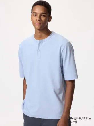 Camiseta Henley Dry Waffle para hombre