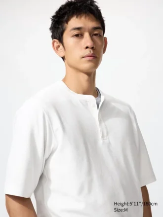 Camiseta Henley Dry Waffle para hombre