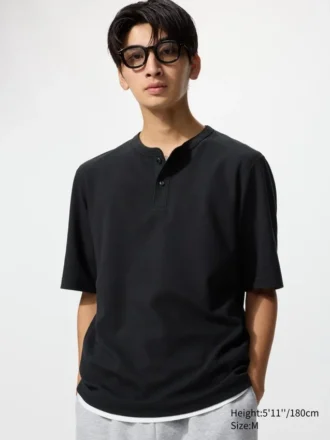 Camiseta Henley Dry Waffle para hombre