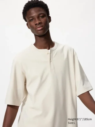 Camiseta Henley Dry Waffle para hombre