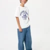 Camiseta infantil AIRism de algodón con estampado