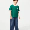 Camiseta infantil AIRism de algodón con estampado