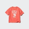 Camiseta infantil AIRism de algodón con estampado