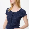 Camiseta mini con cuello abierto tipo waffle para mujer | Estampado