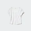 Camiseta mini con cuello abierto tipo waffle para mujer | Estampado