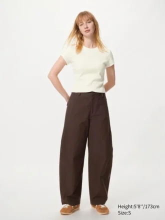 Camiseta mini de canalé para mujer