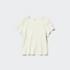 Camiseta mini de canalé para mujer