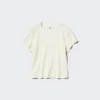 Camiseta mini de canalé para mujer