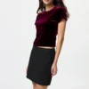 Camiseta mini de terciopelo suave para mujer