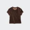 Camiseta mini de terciopelo suave para mujer Camiseta mini de terciopelo suave para mujer