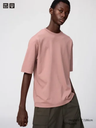 Camiseta oversize unisex de algodón AIRism | Mangas cortas