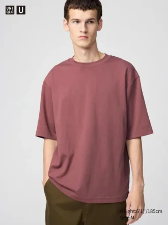 Camiseta oversize unisex de algodón AIRism | Mangas cortas