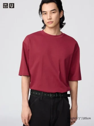 Camiseta oversize unisex de algodón AIRism | Mangas cortas