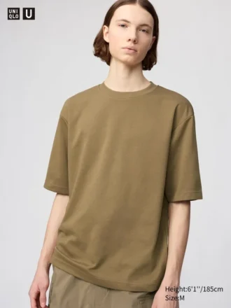 Camiseta oversize unisex de algodón AIRism | Mangas cortas